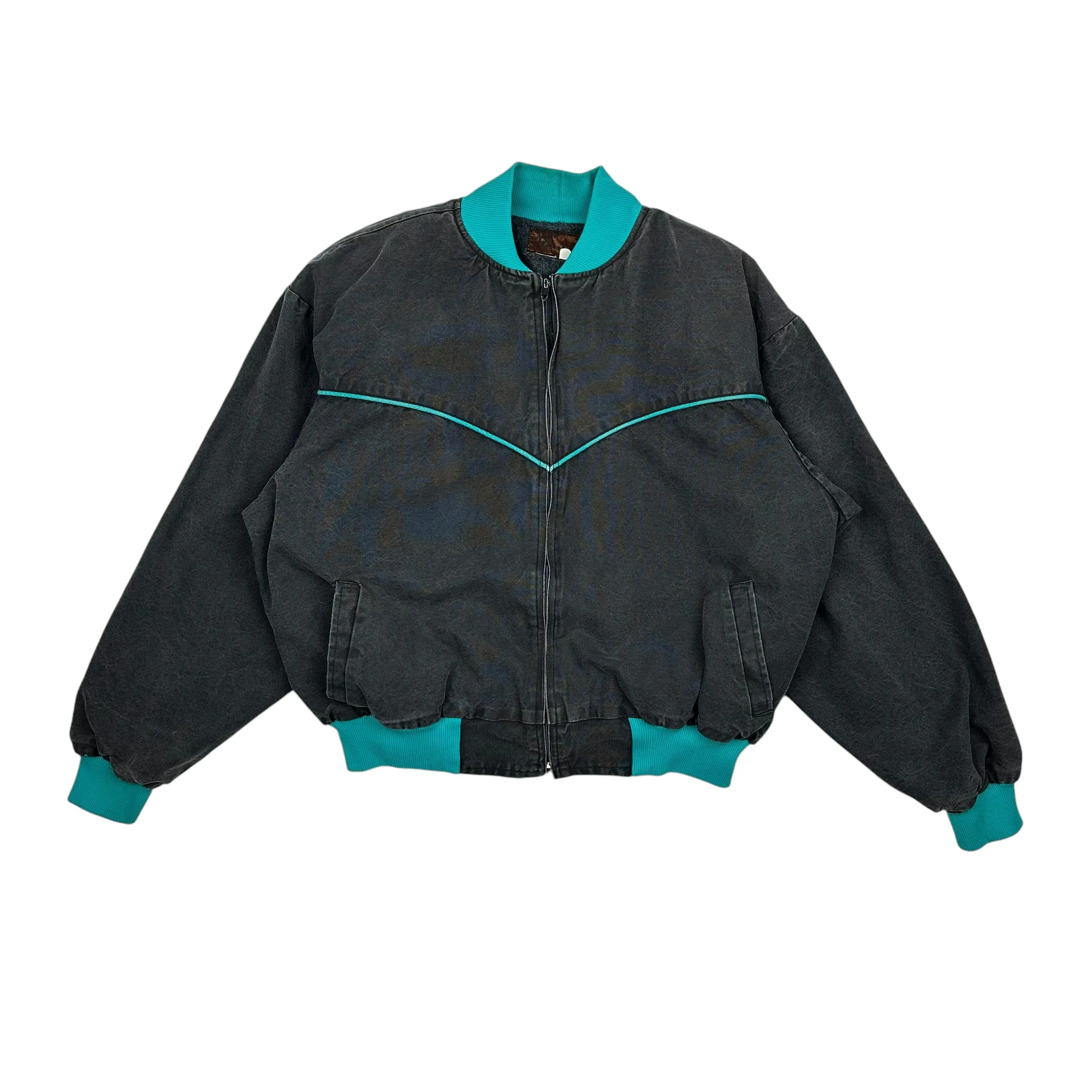 Vintage Bull Skull Dreamcatcher Charcoal Bomber Jacket - XL