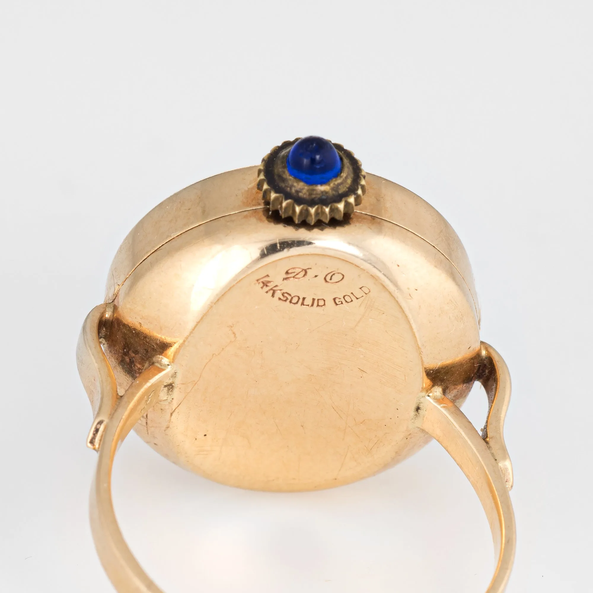 Vintage Ring Watch 14k Yellow Gold Friedebergs Mechanical Wind Up Jewelry Round