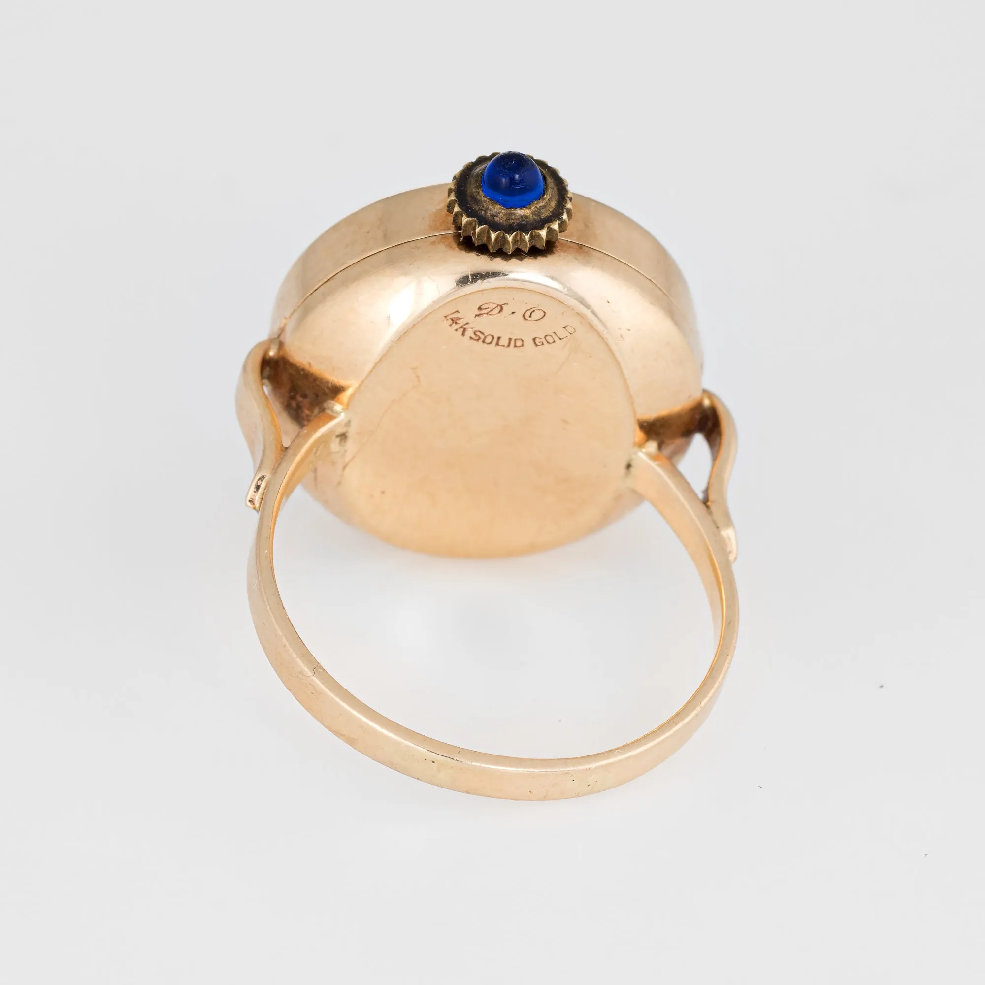 Vintage Ring Watch 14k Yellow Gold Friedebergs Mechanical Wind Up Jewelry Round