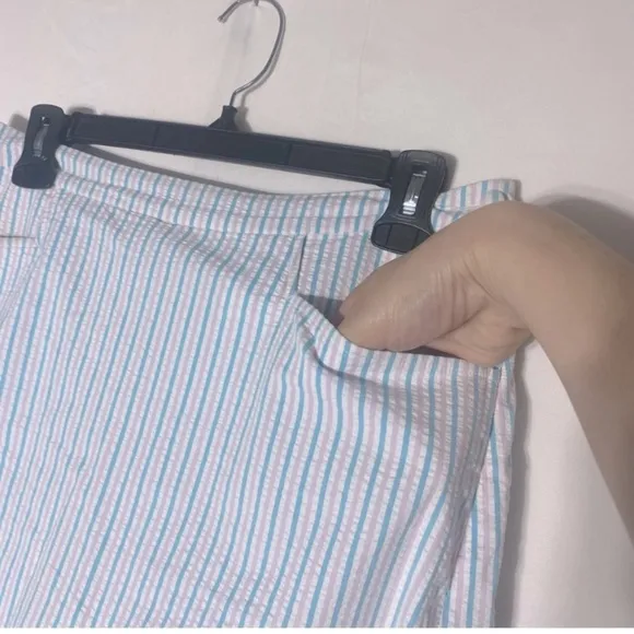 Vintage Tommy Hilfiger Pastel Striped Seersucker Activewesr Skort 6