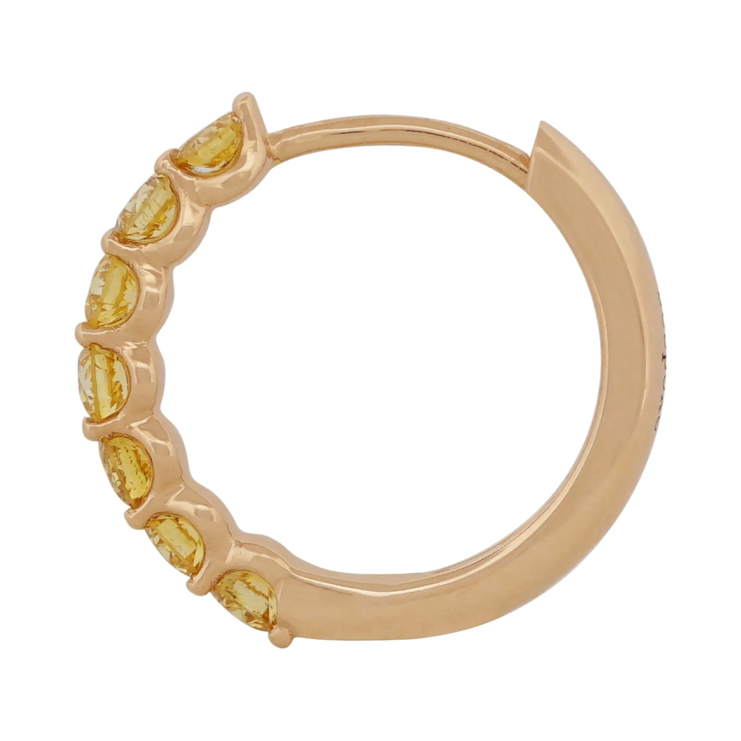 Vivid Yellow Diamond Huggie Earrings