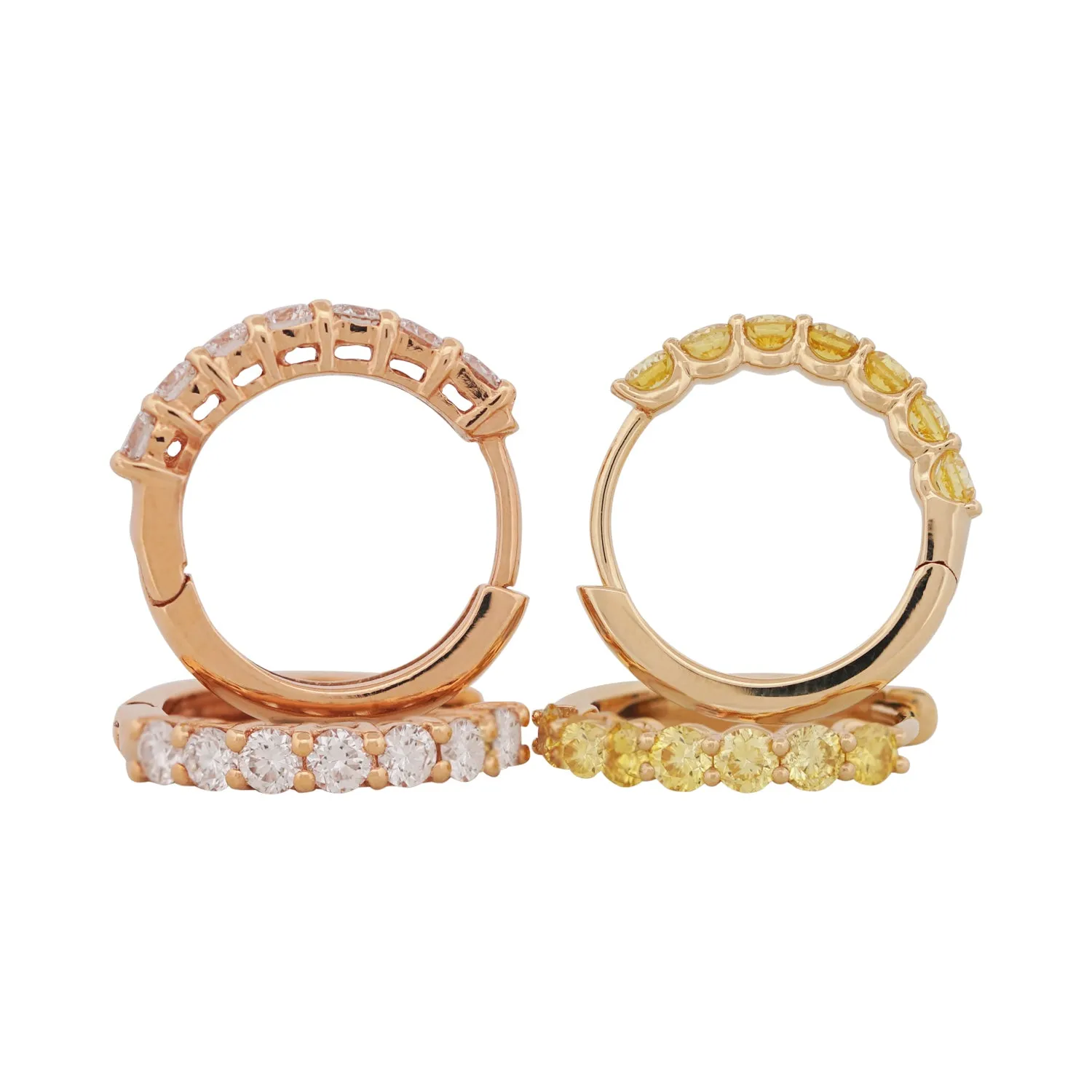 Vivid Yellow Diamond Huggie Earrings