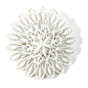 White Filigree Chrysanthemum Boutonniére