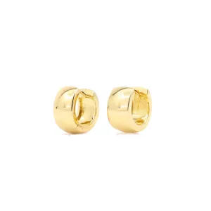 Wide Classic Huggie Hoop Earrings in Gold